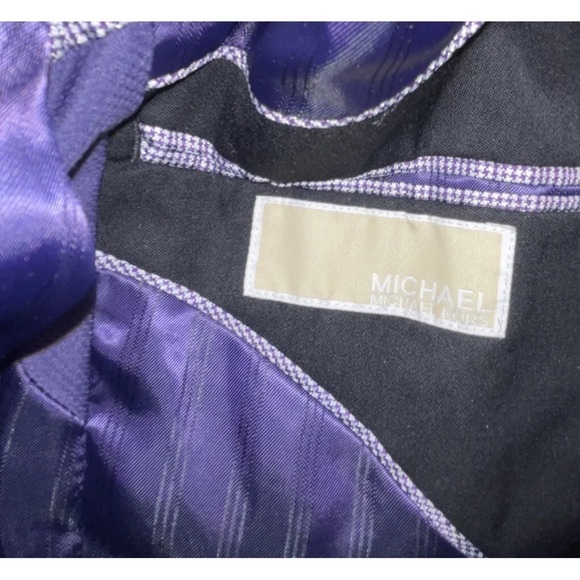 Michael Kors Blazer Two Button Sport Coat Size 36S Black Super 130s - Picture 5 of 5